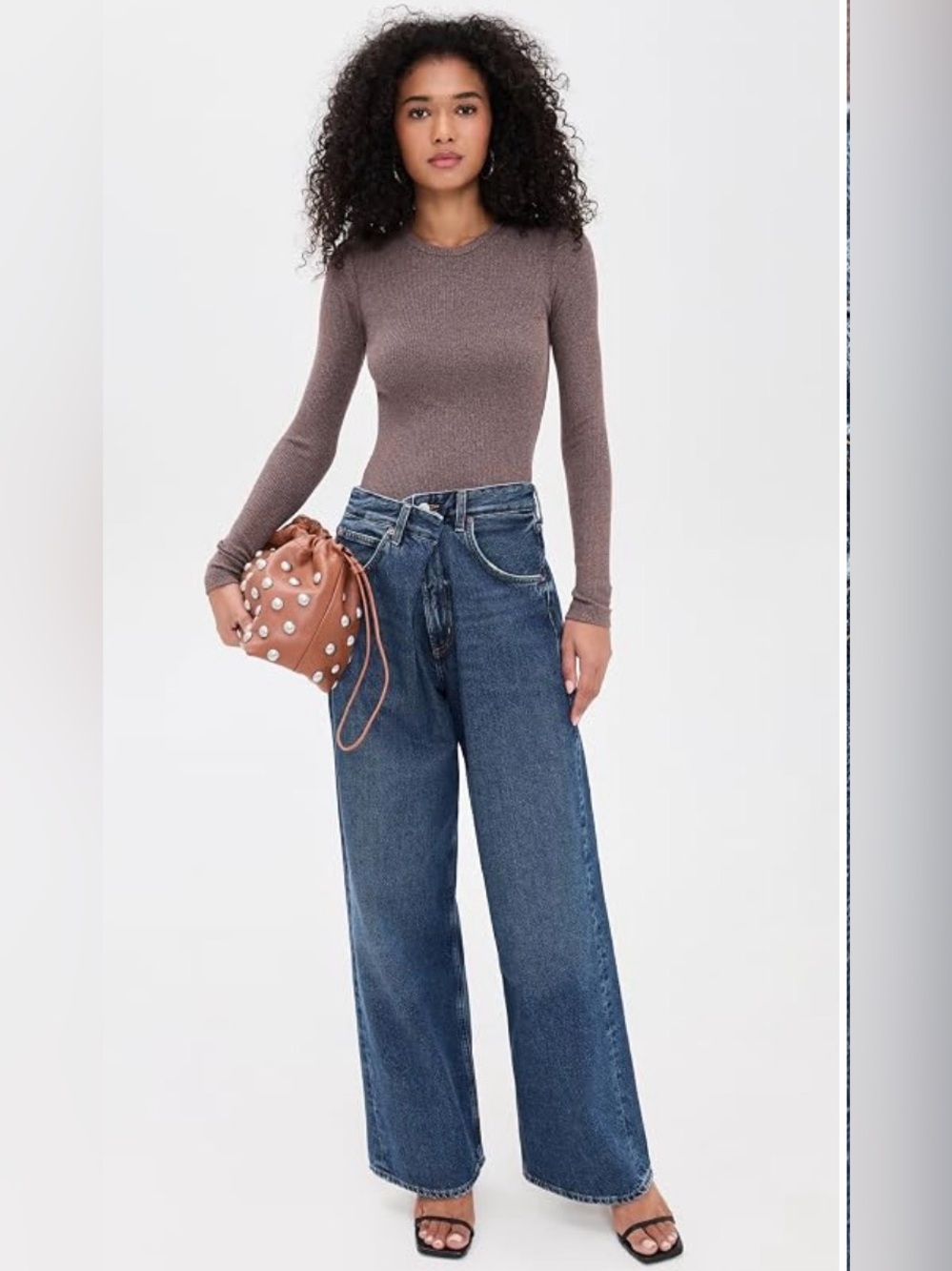 Agolde Wide-Leg High-Rise Jeans in Dark Blue Wash